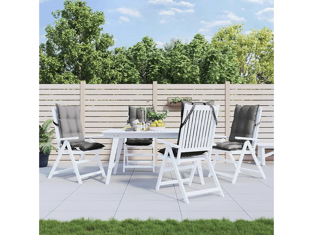 Coussins de chaise à dossier haut lot de 4 gris tissu oxford