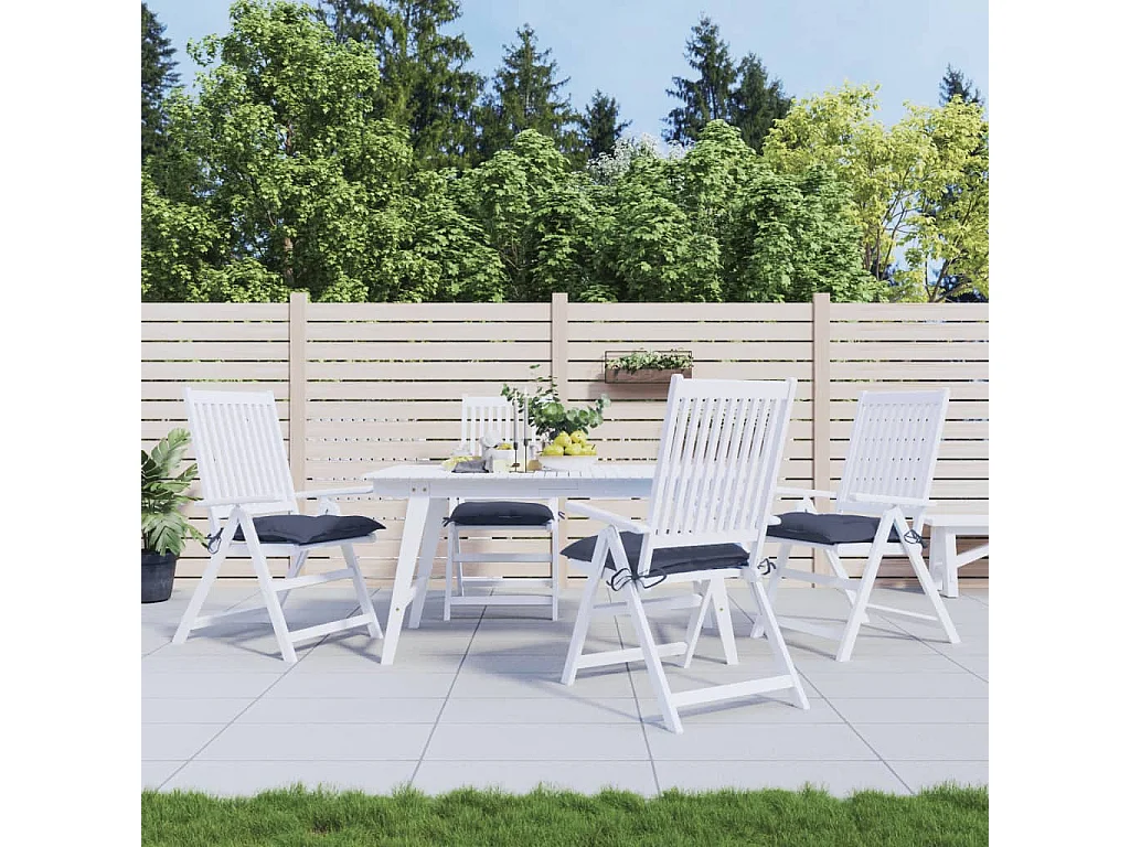 Cuscini per Sedia 4 pz Blu Marino 40x40x7 cm in Tessuto Oxford