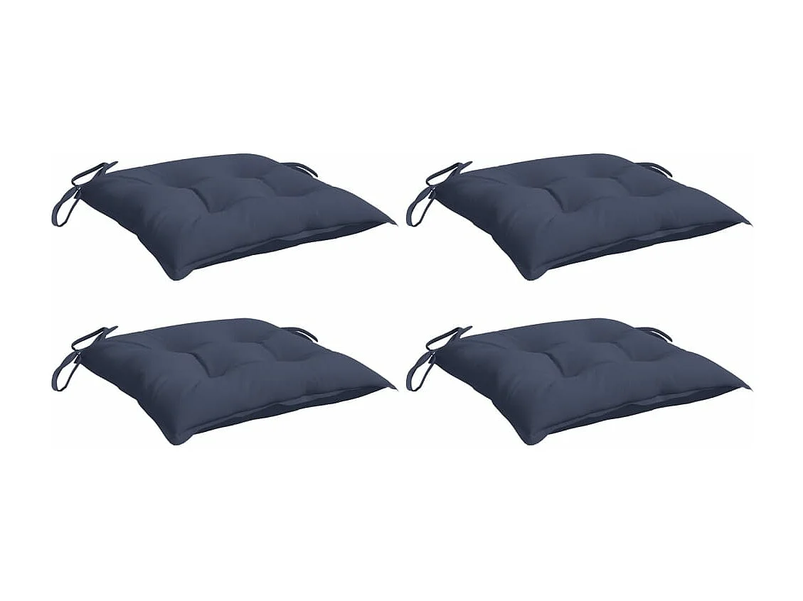 Cuscini per Sedia 4 pz Blu Marino 40x40x7 cm in Tessuto Oxford