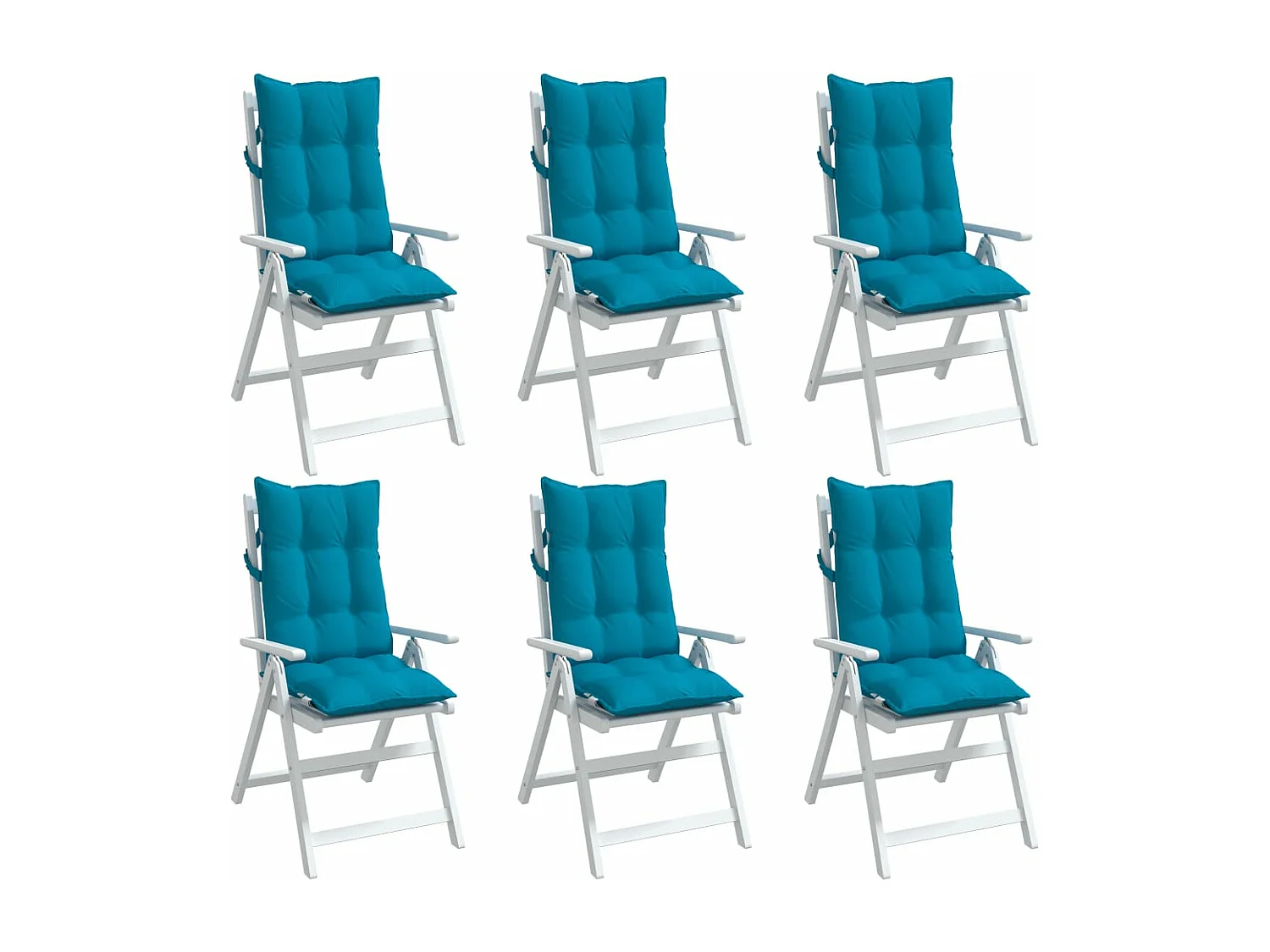 Coussins de chaise à dossier haut lot de 6 bleu clair
