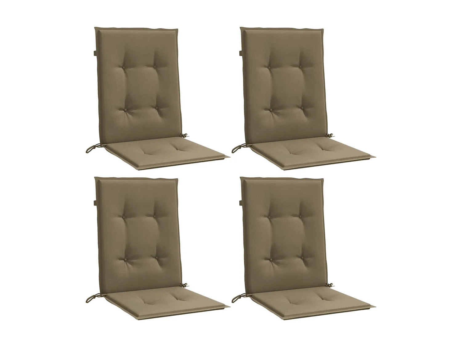 Coussins de chaise à dossier bas lot de 4 taupe mélangé tissu