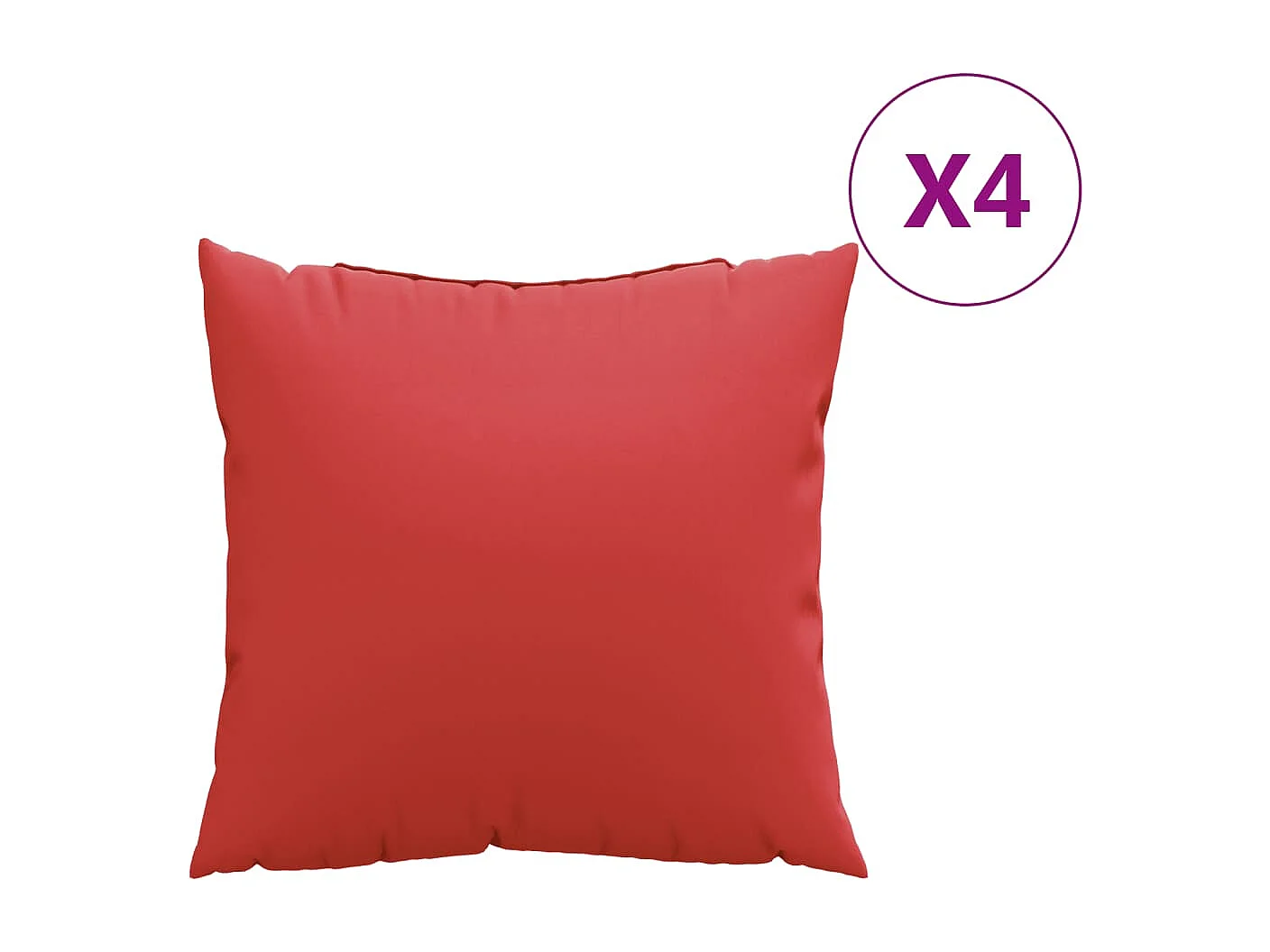 Coussins de canapé lot de 4 rouge 60x60 cm tissu