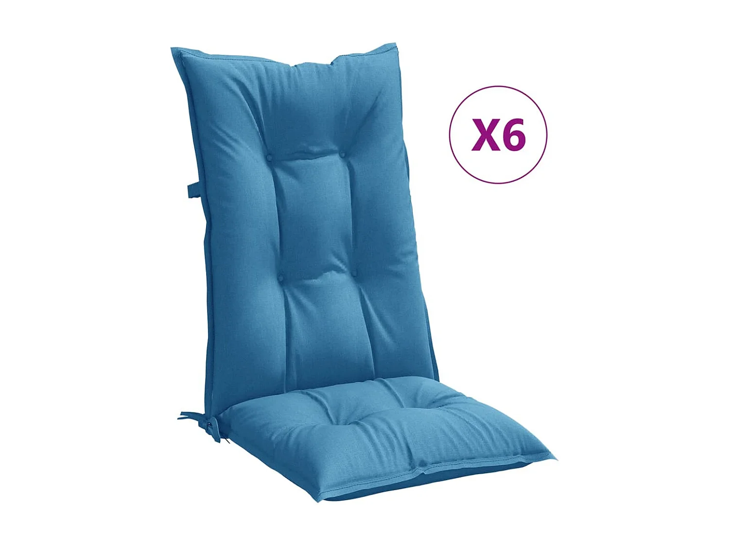 Almofadões para cadeiras altas 6 pcs mesclado tecido azul