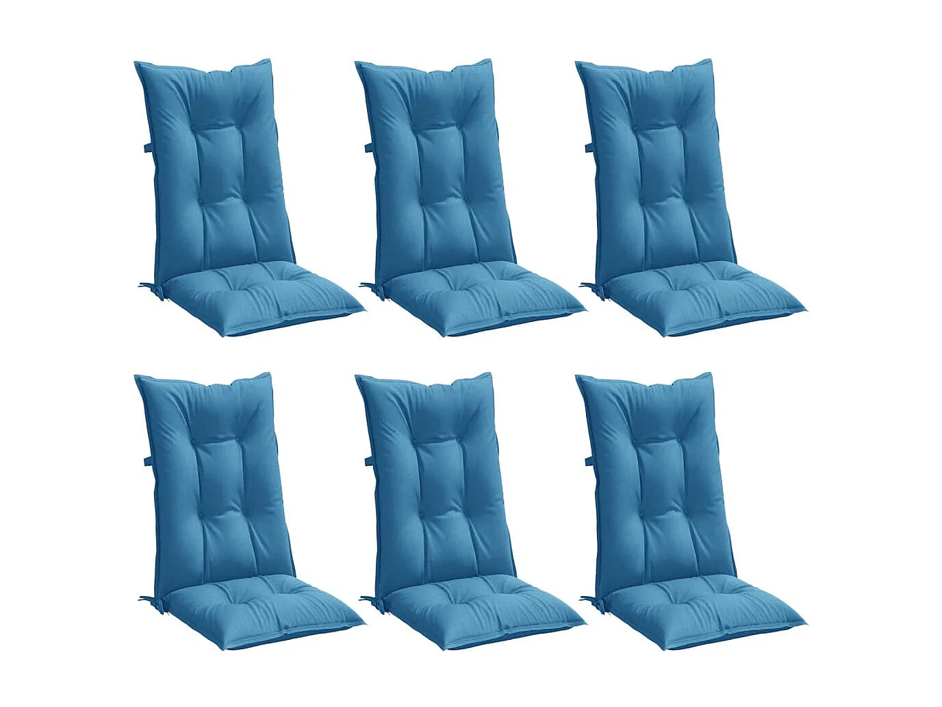 Almofadões para cadeiras altas 6 pcs mesclado tecido azul