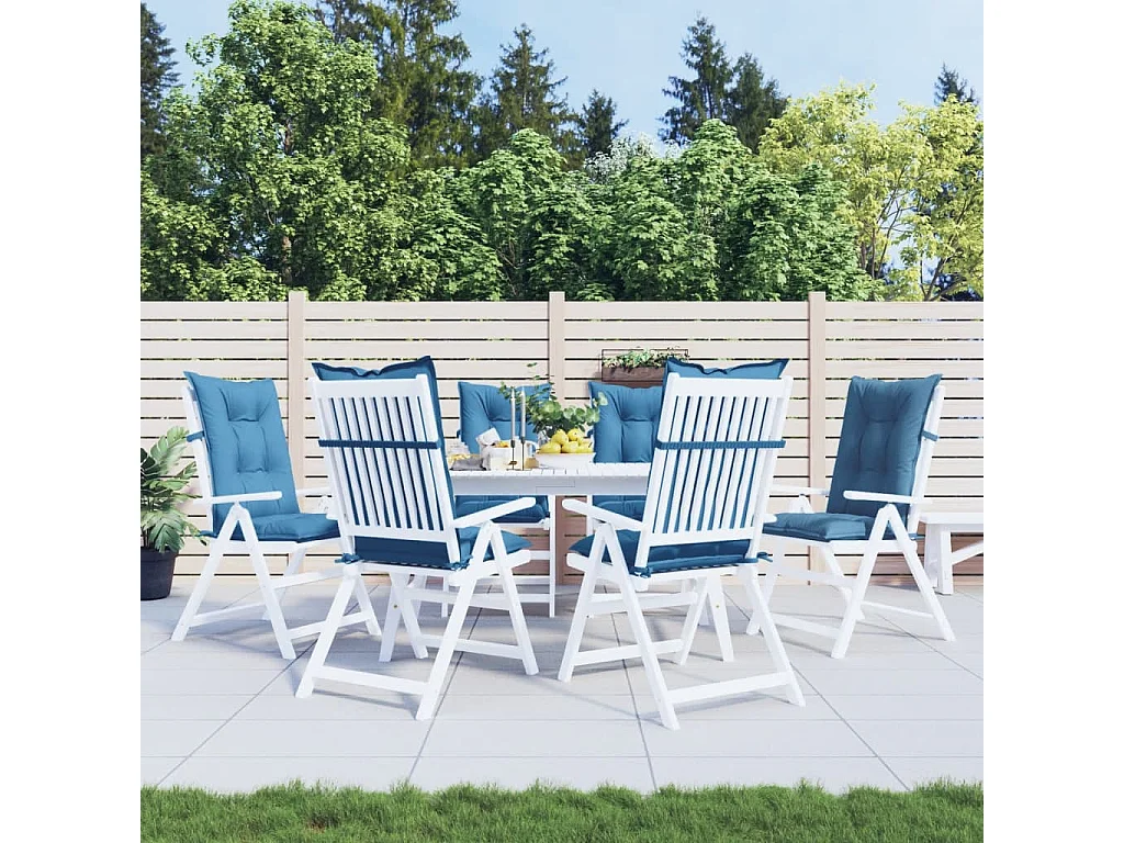 Almofadões para cadeiras altas 6 pcs mesclado tecido azul