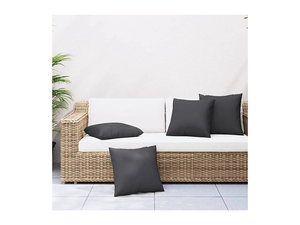 Coussins de canapé lot de 4 noir 40x40 cm tissu