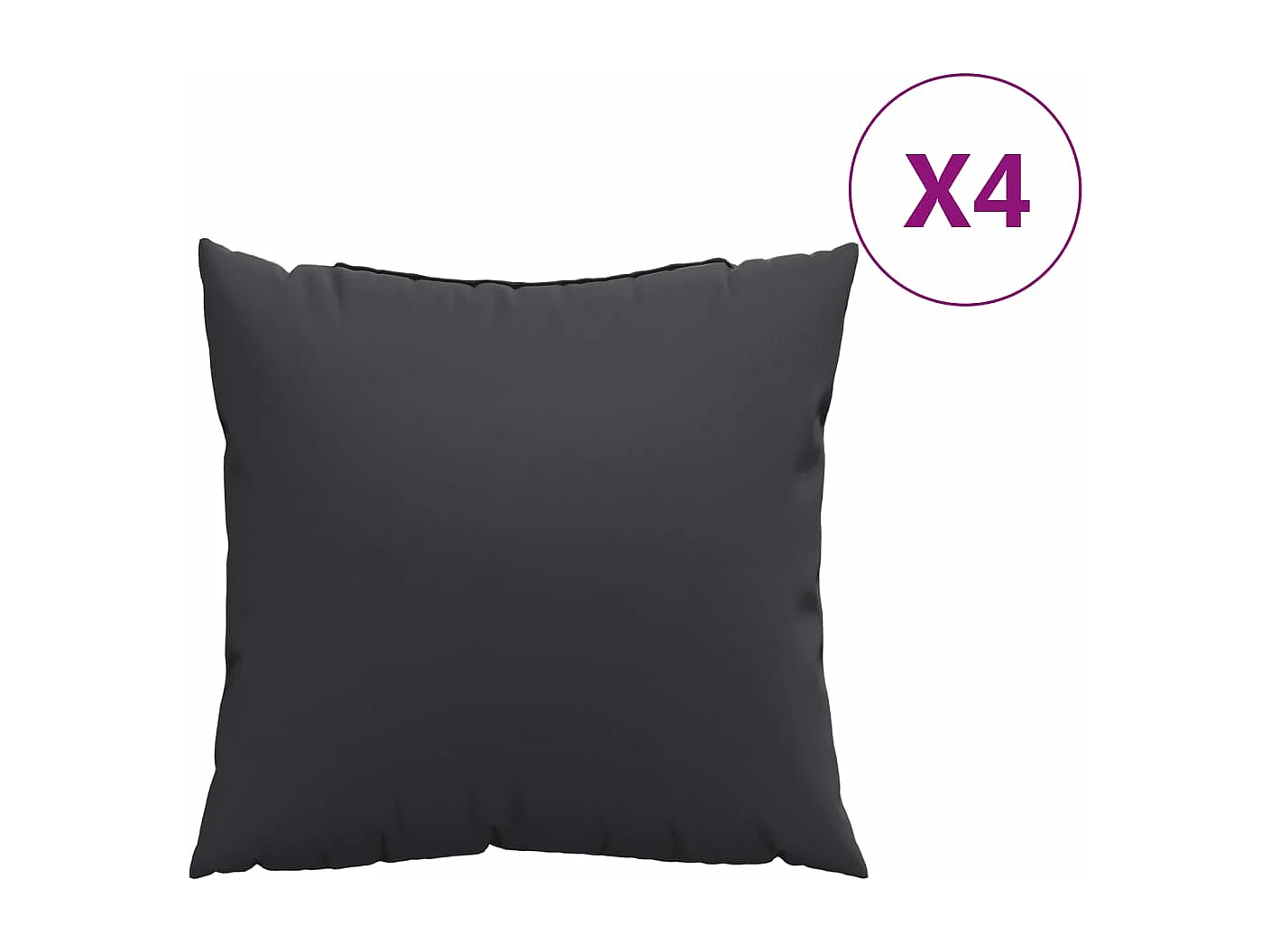 Coussins de canapé lot de 4 noir 40x40 cm tissu