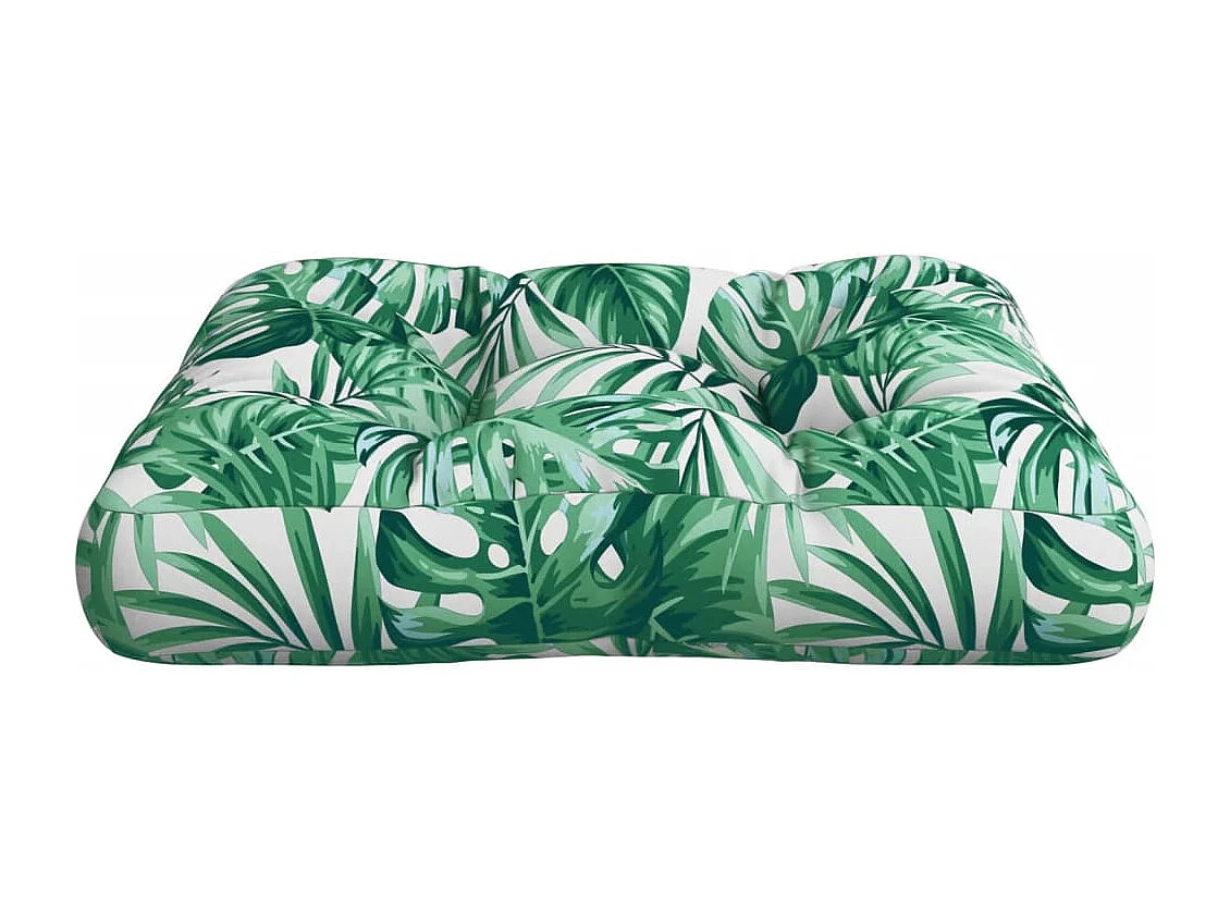 Almofadão para sofá de paletes 58x58x10 cm tecido padrão folhas