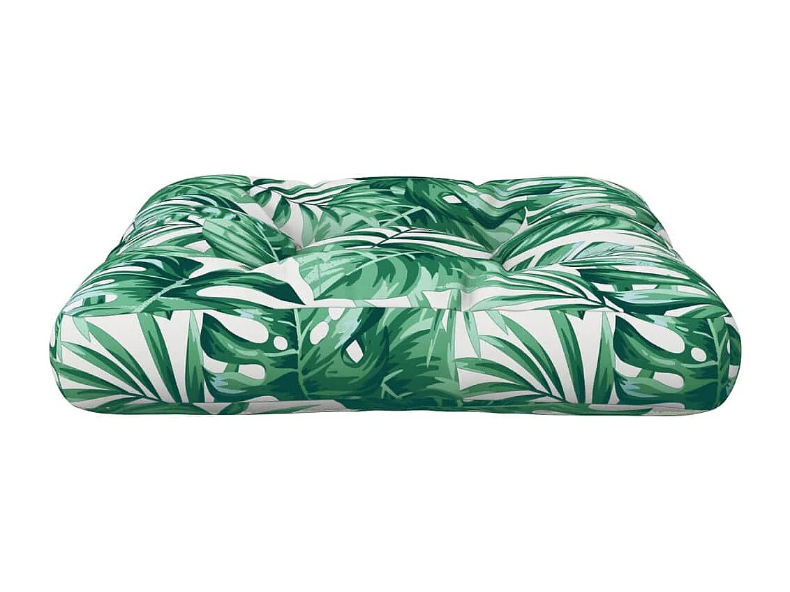 Almofadão para sofá de paletes 58x58x10 cm tecido padrão folhas