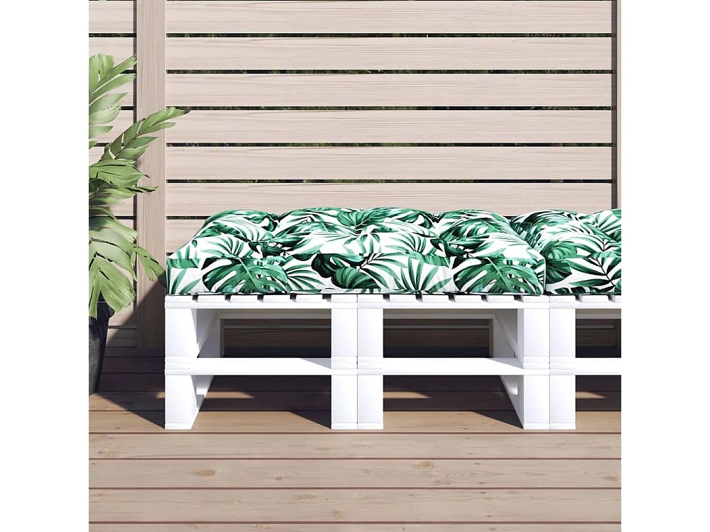 Coussin de palette vert 120x80x12 cm tissu