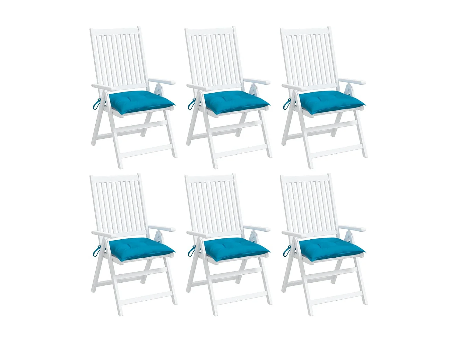 Coussins de chaise lot de 6 bleu clair 40x40x7 cm tissu oxford