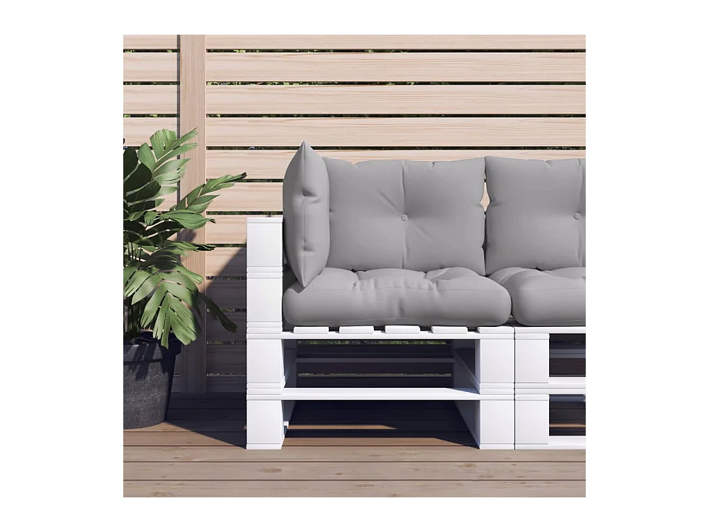Coussins de palette lot de 3 gris tissu