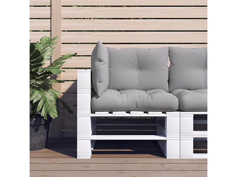 Coussins de palette lot de 3 gris tissu