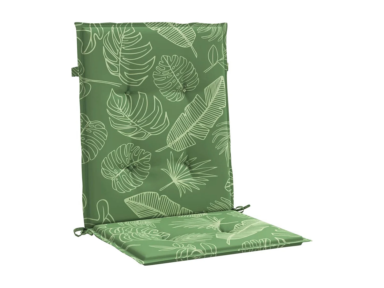 Cuscini per Sedia Schienale Basso 2 pz Motivo Foglie in Tessuto