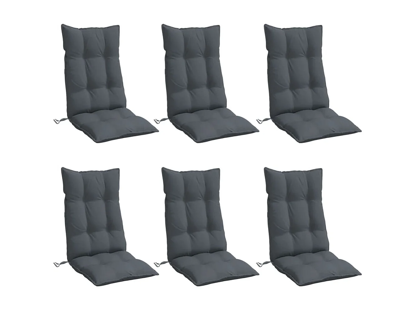 Cojines de silla respaldo alto 6 uds tela Oxford gris antracita