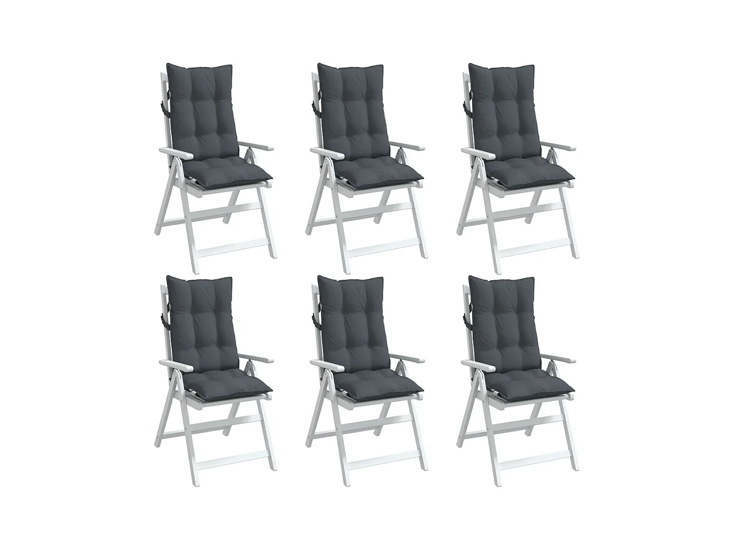 Coussins de chaise à dossier haut lot de 6 anthracite