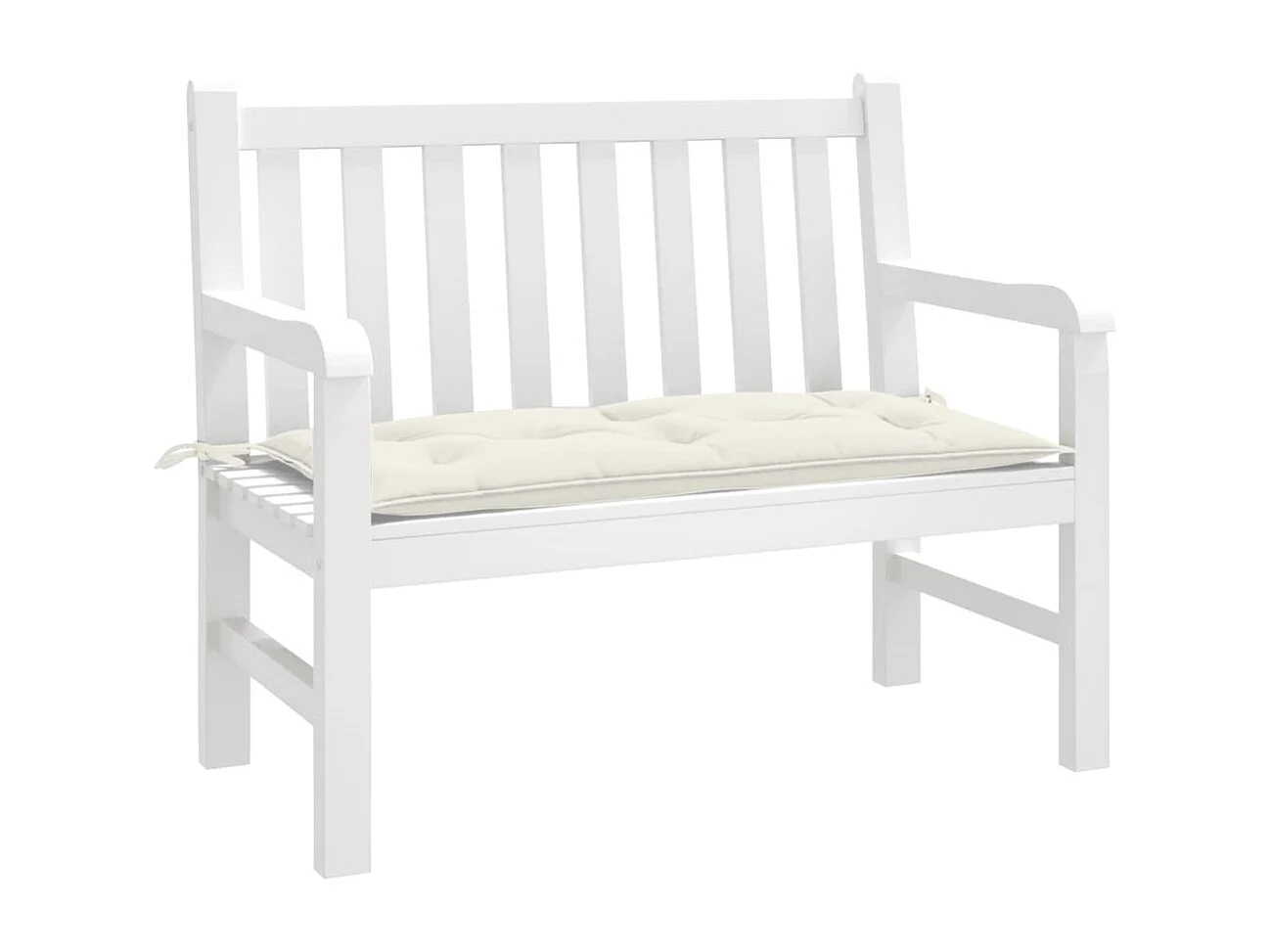 Almofadão banco jardim 100x50x7cm mesclado tecido creme