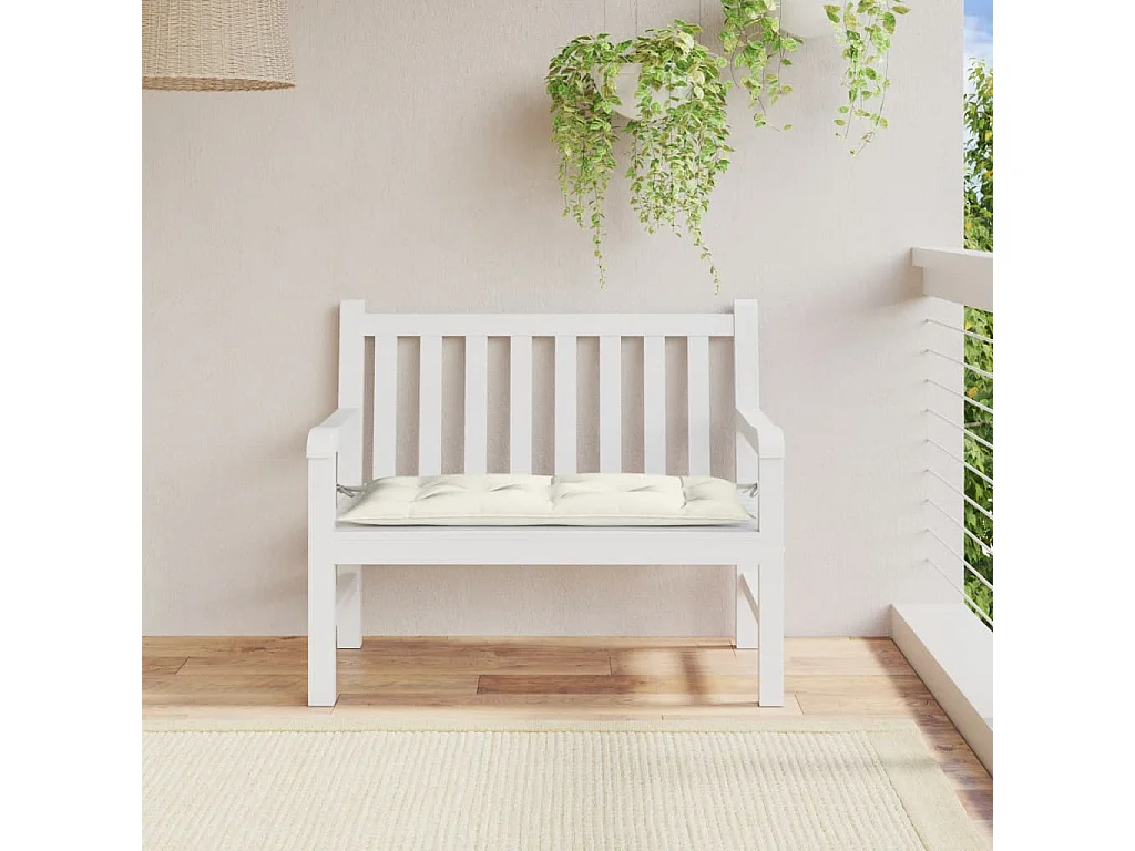 Almofadão banco jardim 100x50x7cm mesclado tecido creme