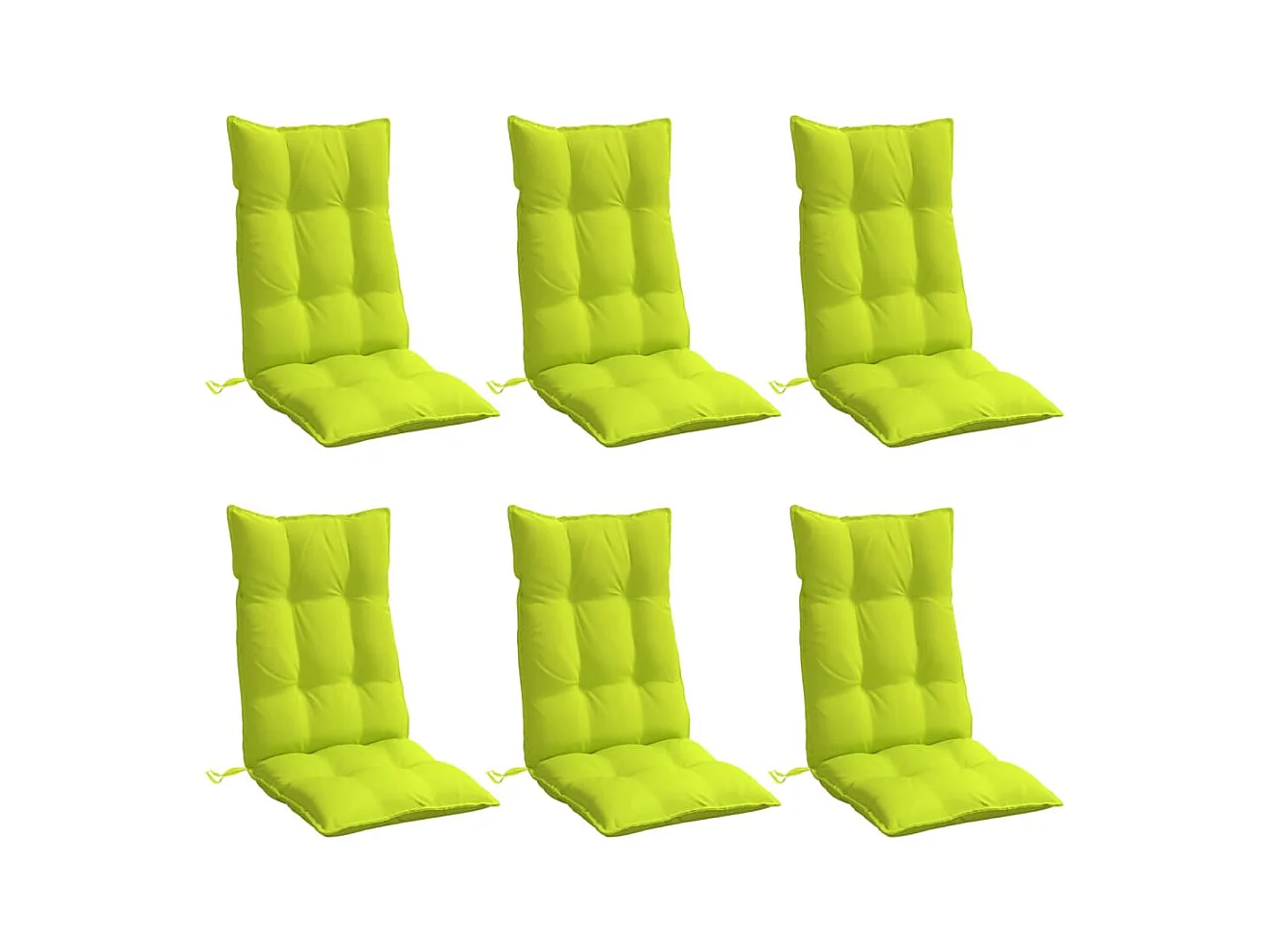 Coussins de chaise à dossier haut lot de 6 vert vif