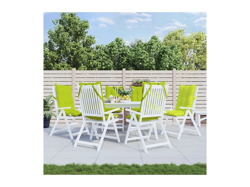 Coussins de chaise à dossier haut lot de 6 vert vif