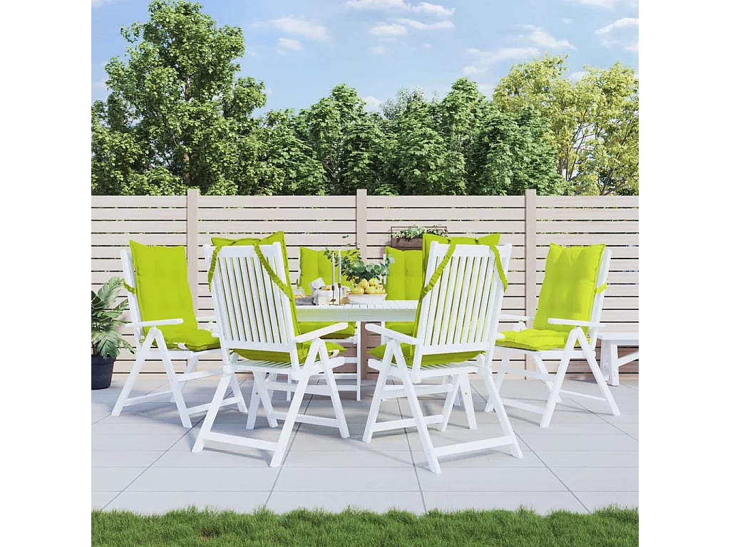 Cuscini Sedia Schienale Alto 6 pz Verde Chiaro Tessuto Oxford