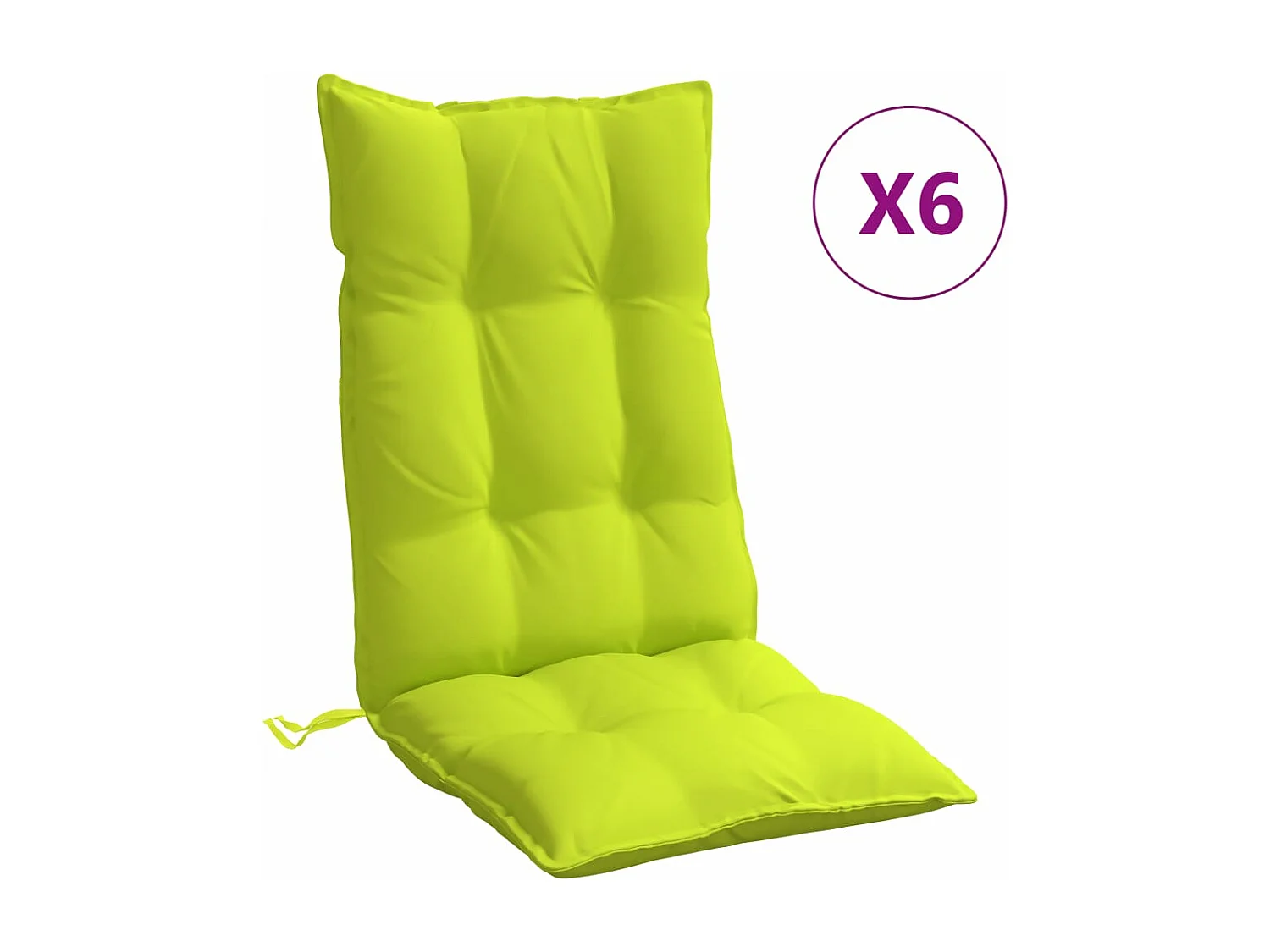 Cuscini Sedia Schienale Alto 6 pz Verde Chiaro Tessuto Oxford