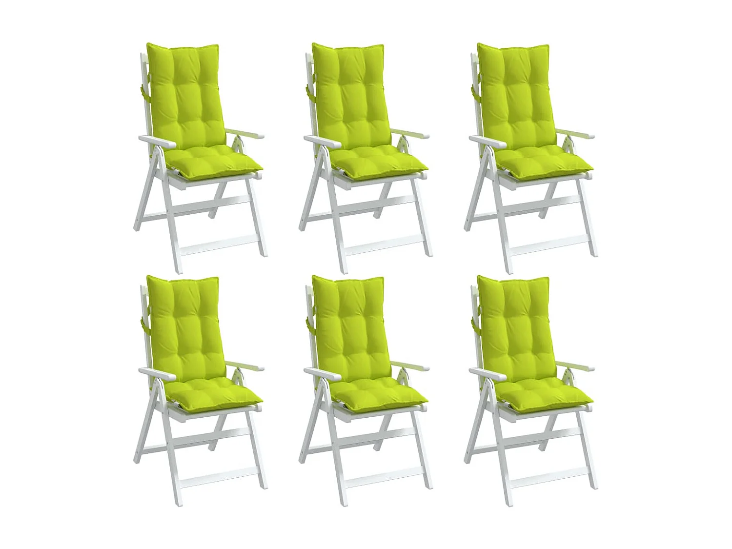 Cuscini Sedia Schienale Alto 6 pz Verde Chiaro Tessuto Oxford