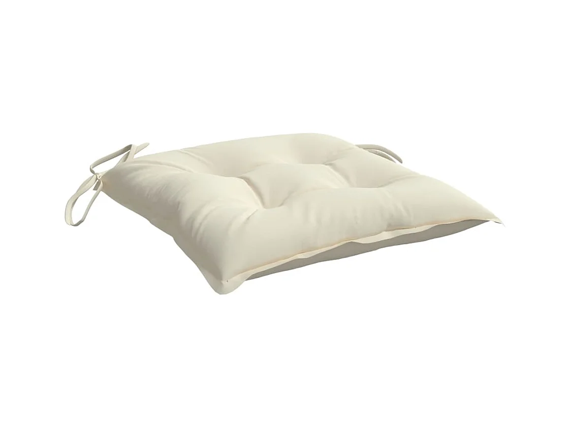 Coussins de chaise lot de 6 blanc crème 40x40x7 cm tissu oxford