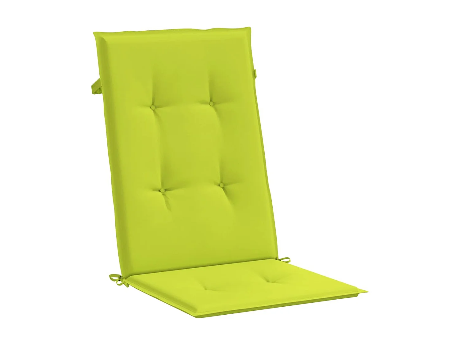 Coussins de chaise de jardin à dossier haut lot de 2 vert vif