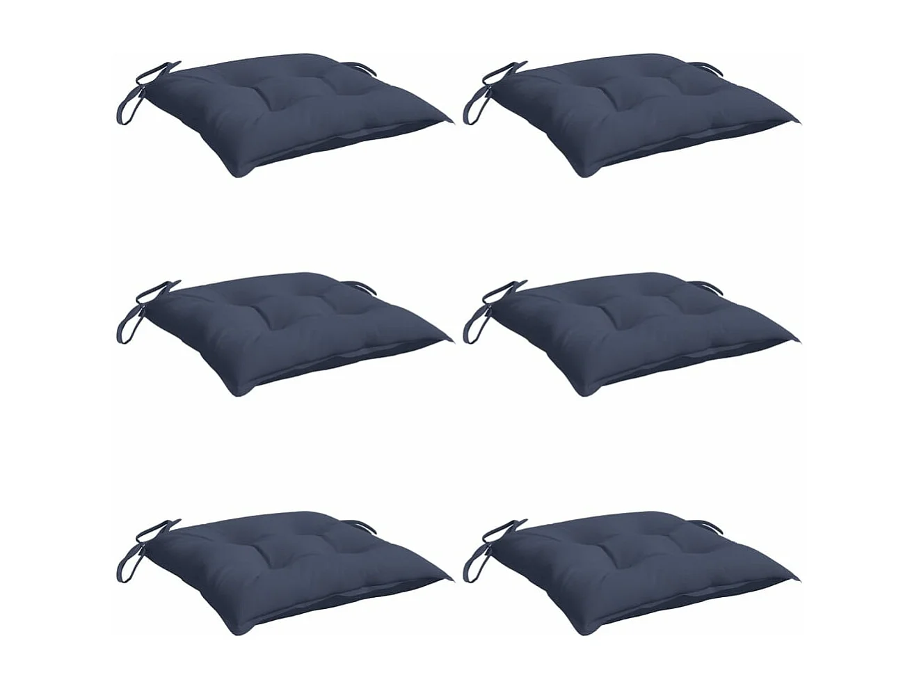 Almofadões cadeira 6 pcs 50x50x7 cm tecido oxford azul-marinho