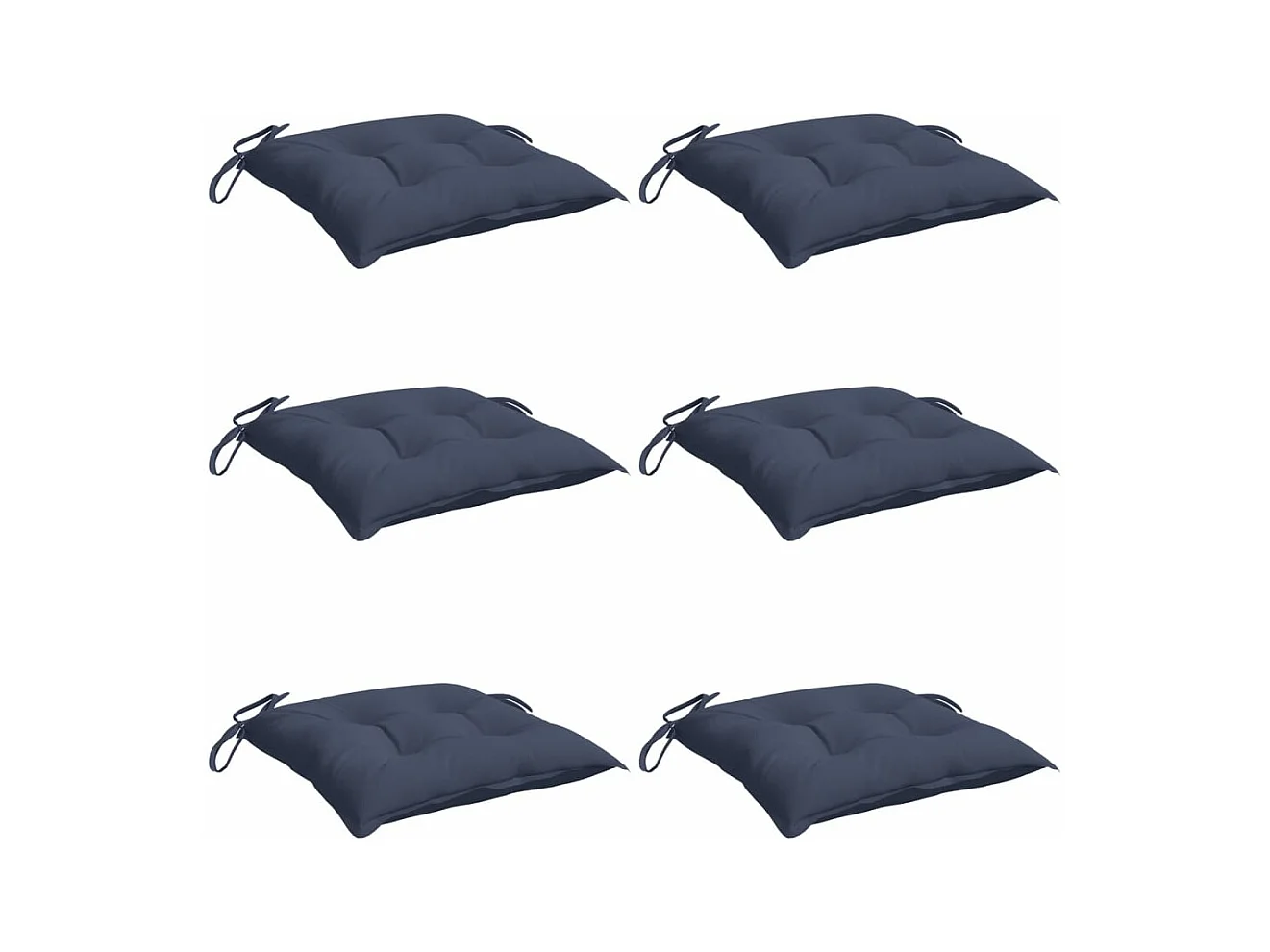 Coussins de chaise lot de 6 bleu marine 50x50x7 cm tissu oxford