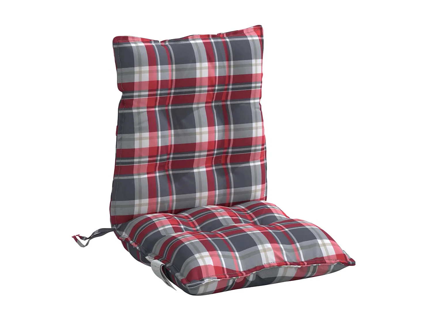 Coussins de chaise à dossier bas lot de 4 motif carreaux rouge