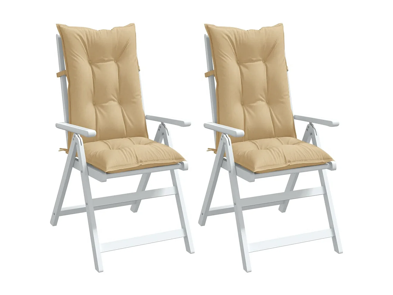 Coussins de chaise à dossier haut lot de 2 beige mélangé tissu