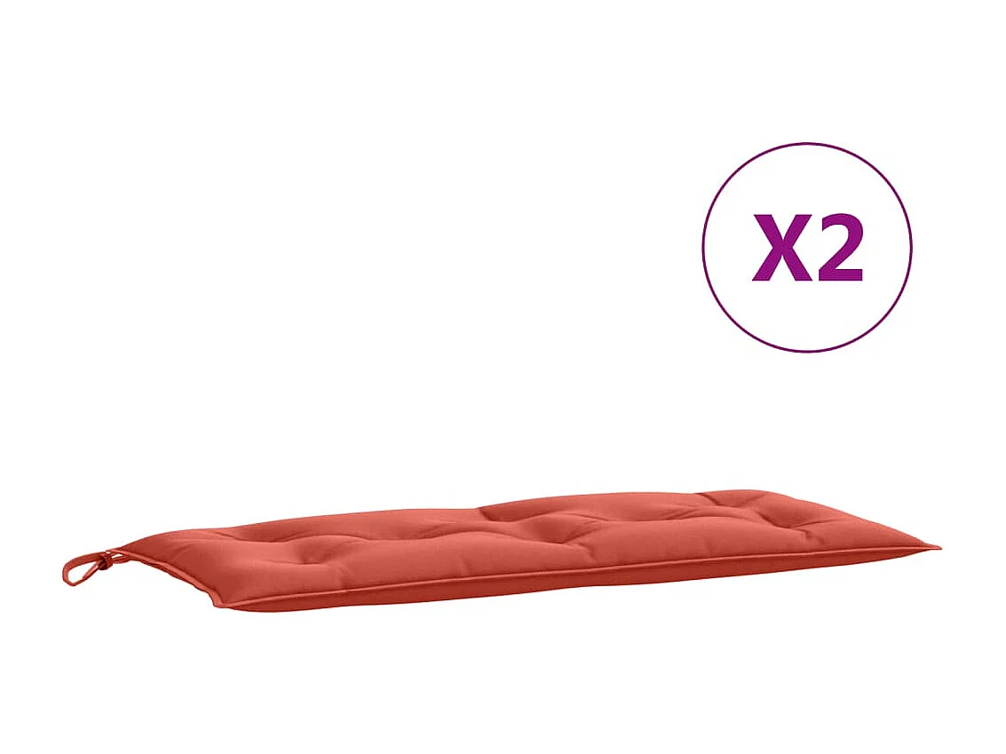 Coussins de banc de jardin lot de 2 rouge mélangé tissu