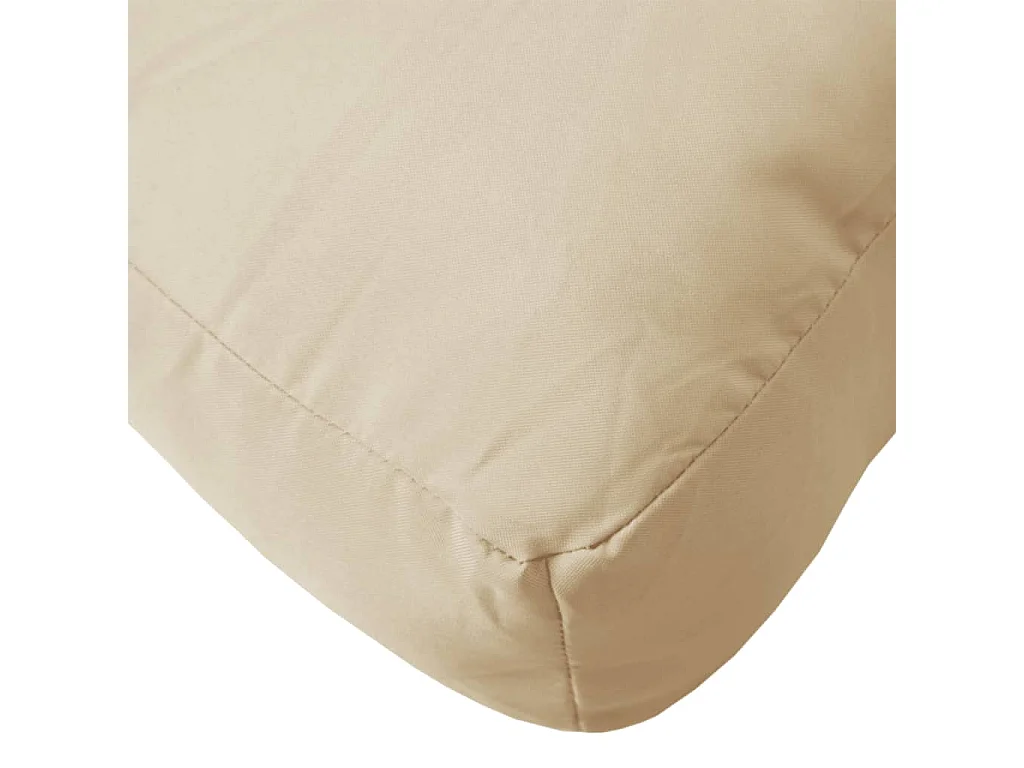 Coussin de palette beige 50x40x12 cm tissu