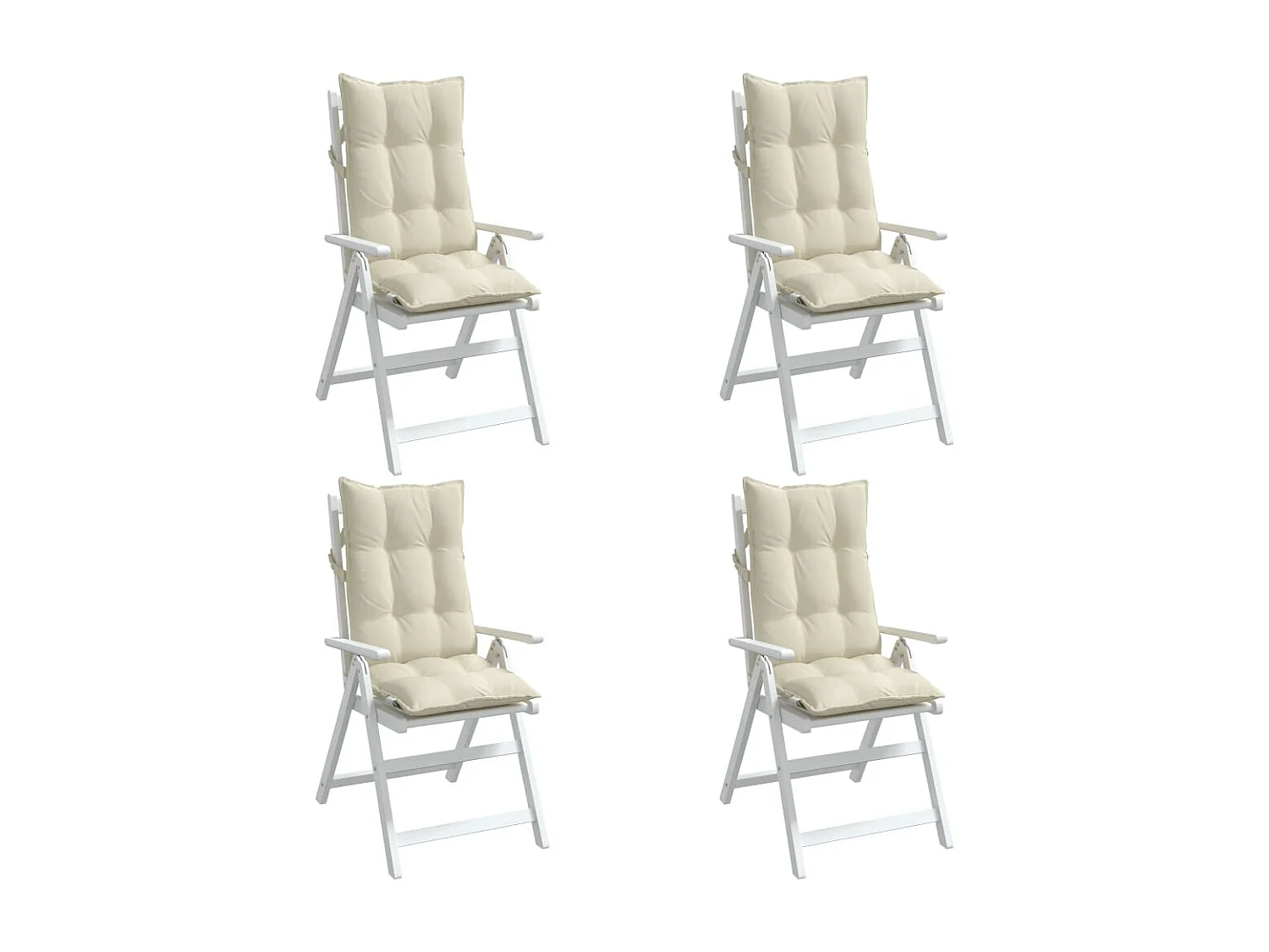 Almofadões p/ cadeira encosto alto 4pcs tecido oxford cor creme