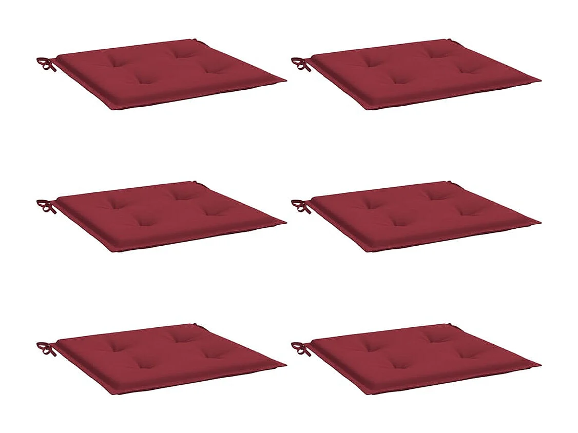 Gartenstuhl-Kissen 6 Stk. Weinrot 40x40x3 cm Oxford-Gewebe