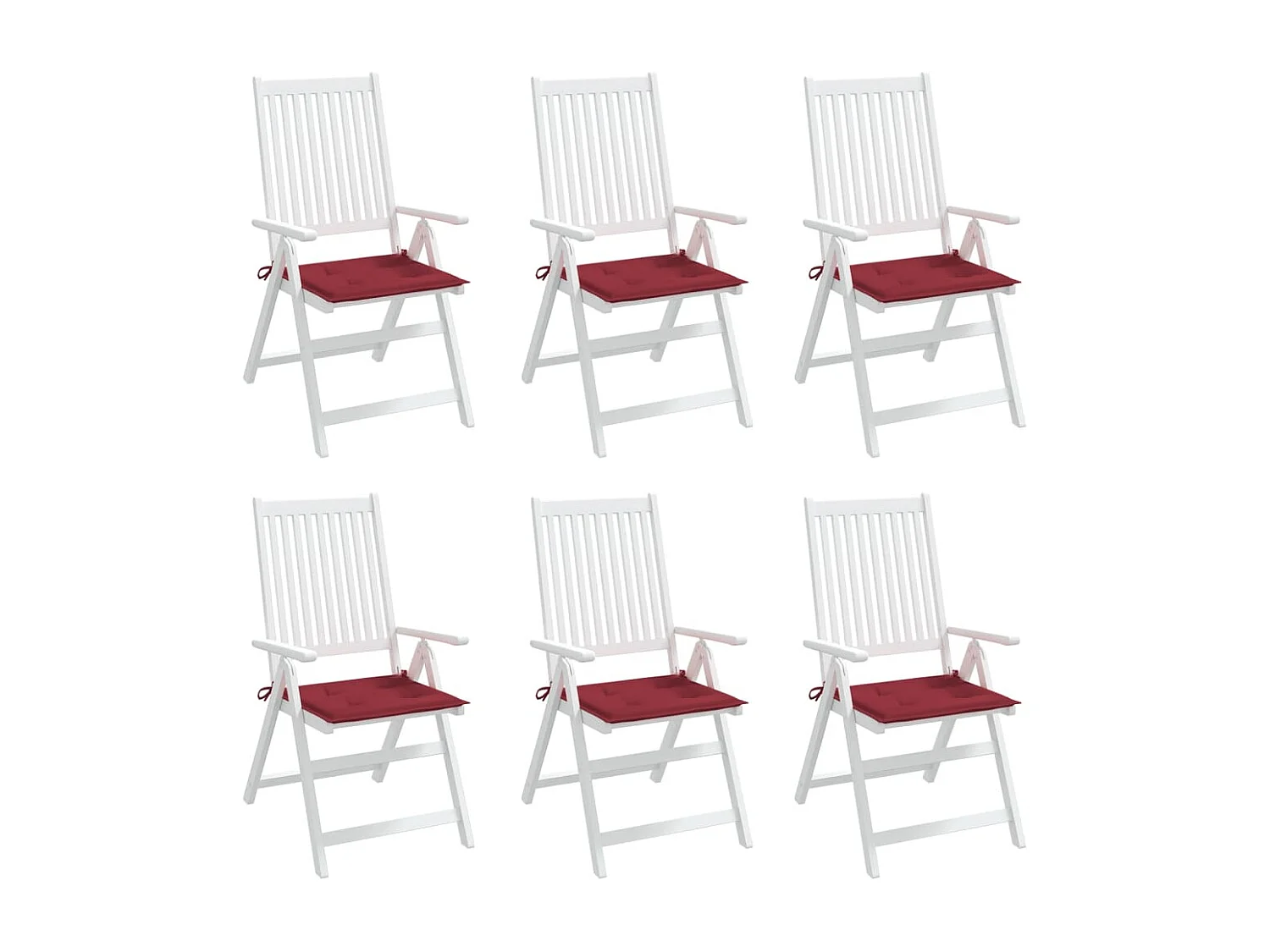 Gartenstuhl-Kissen 6 Stk. Weinrot 40x40x3 cm Oxford-Gewebe