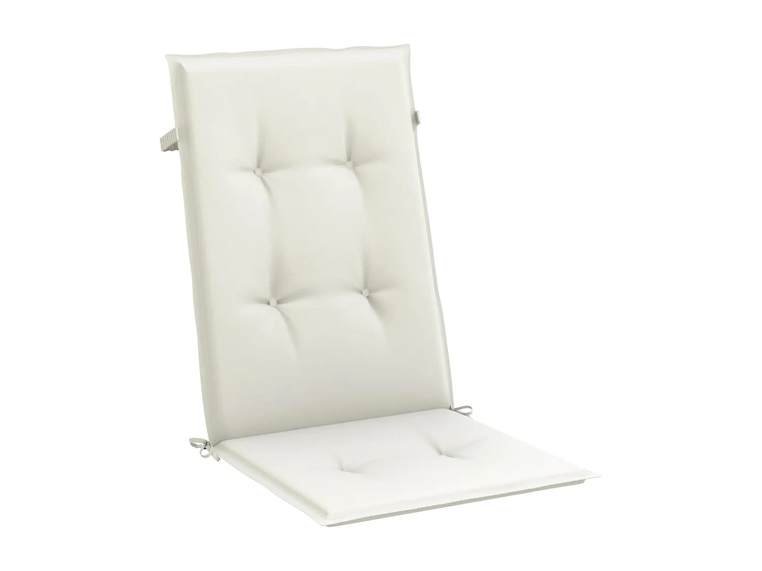 Cojines silla respaldo alto 6 uds tela crema melange 120x50x4cm