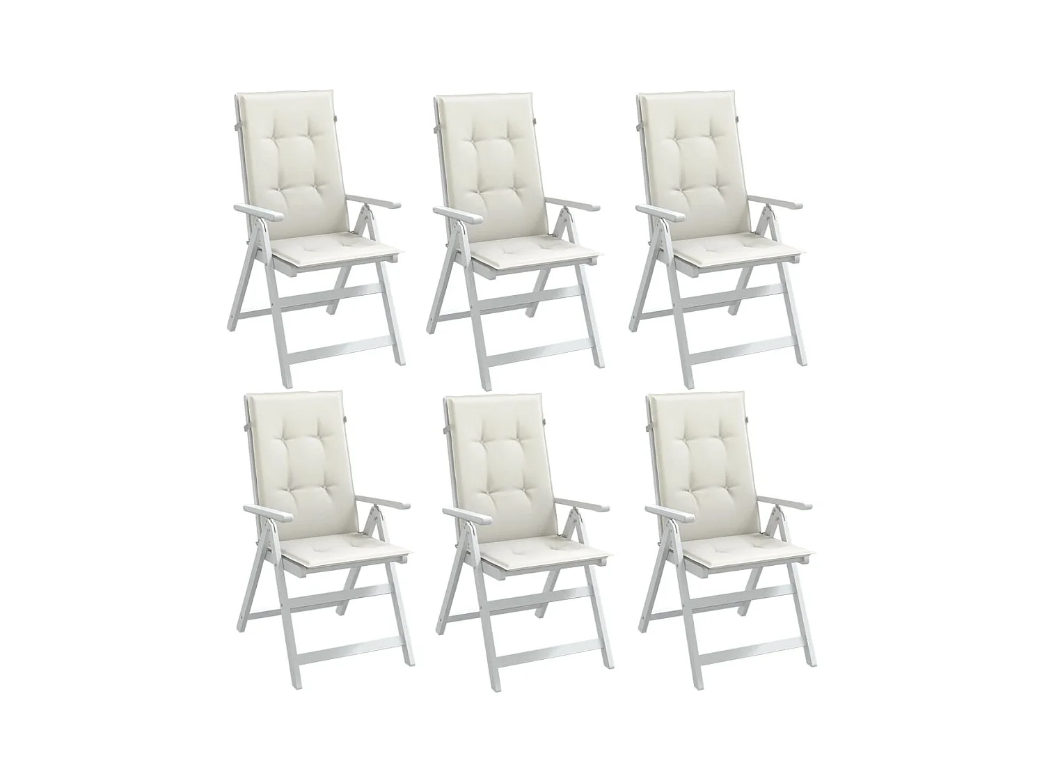 Hochlehner-Auflagen 6 Stk. Melange Creme 120x50x4 cm Stoff