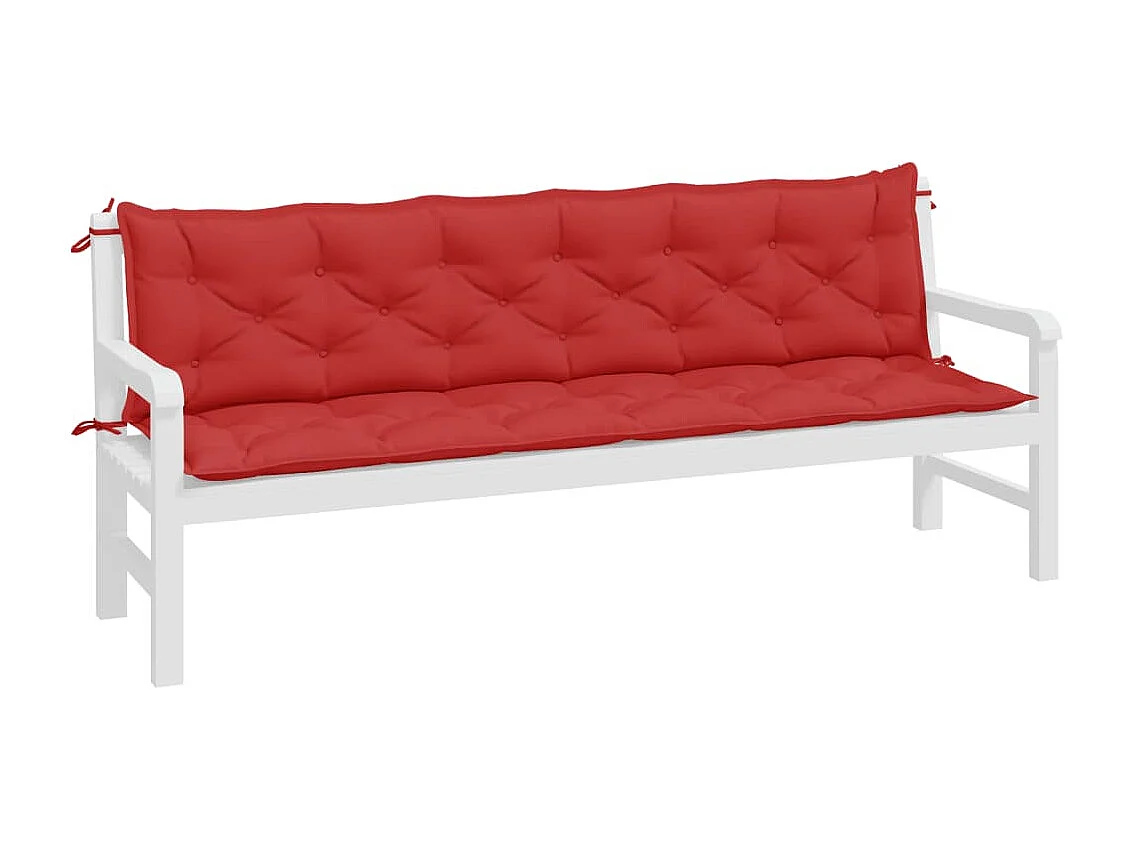 Coussins de banc jardin lot de 2 rouge 200x50x7 cm tissu Oxford