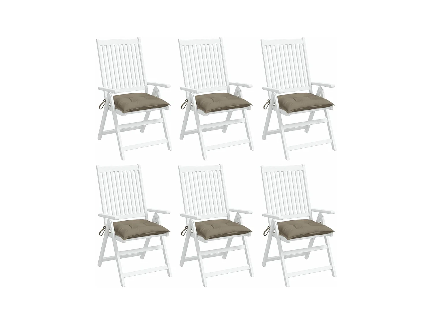 Stoelkussens 6 st 40x40x7 cm oxford stof taupe