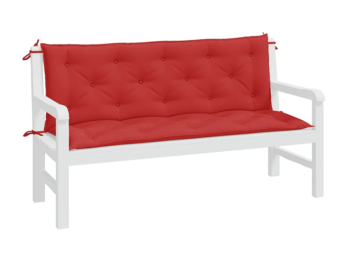Almofadões banco jardim 2 pcs 150x50x7cm tecido oxford vermelho