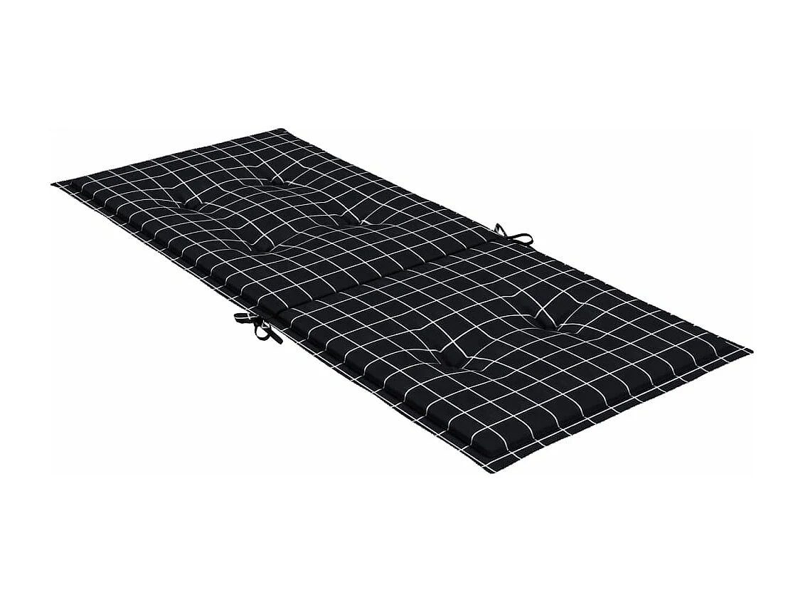 Coussins de chaise à dossier haut lot de 4 noir à carreaux