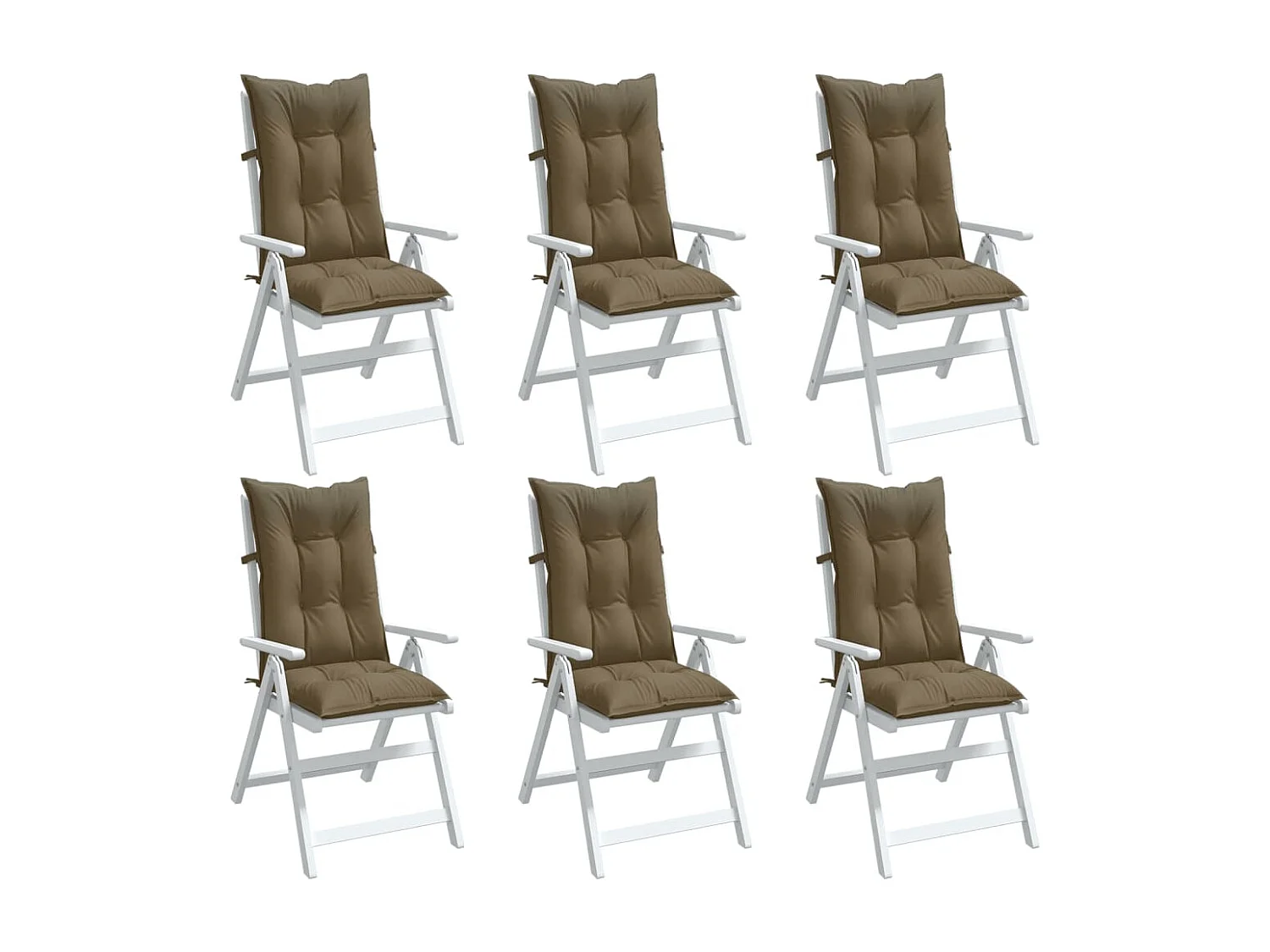 Almofadões p/ cadeiras altas 6 pcs mesclado tecido cinza-acas.