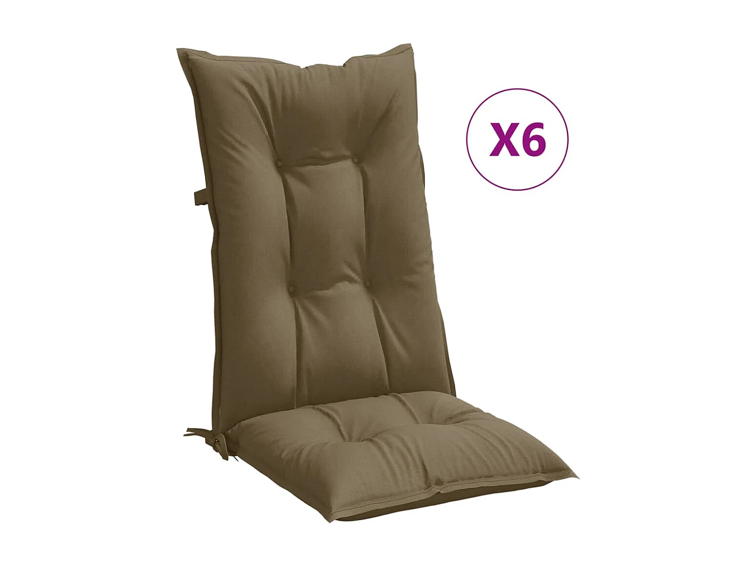 Almofadões p/ cadeiras altas 6 pcs mesclado tecido cinza-acas.