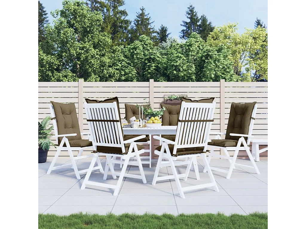 Almofadões p/ cadeiras altas 6 pcs mesclado tecido cinza-acas.