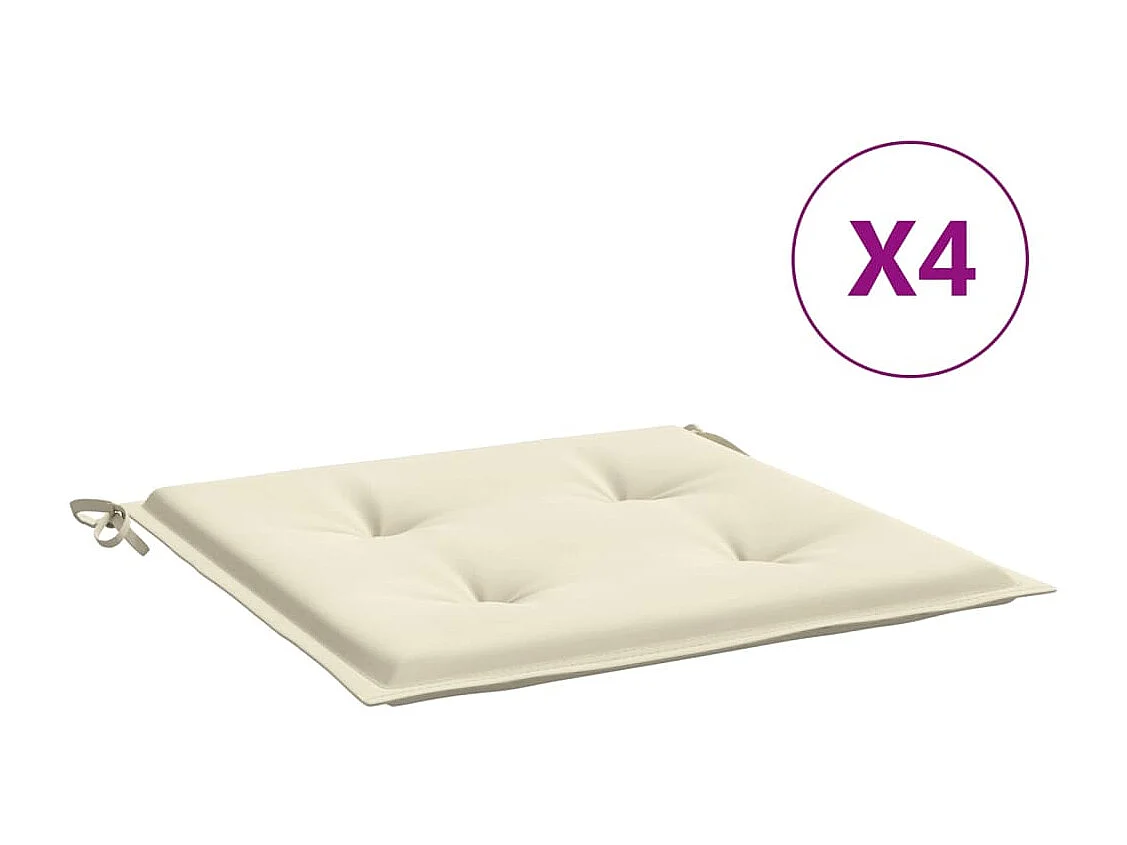 Cuscini per Sedia 4 pz Crema 40x40x3 cm in Tessuto Oxford