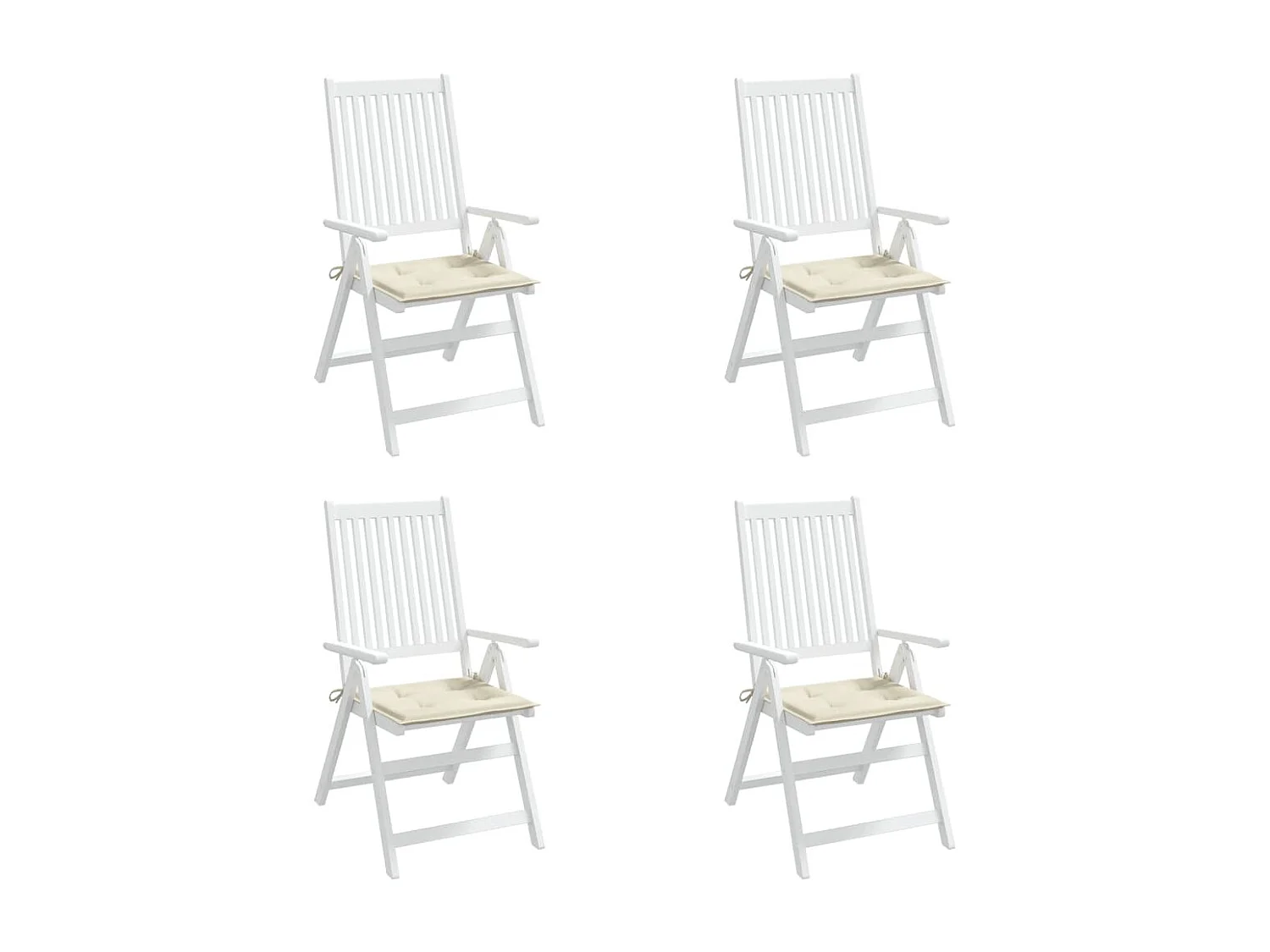 Cuscini per Sedia 4 pz Crema 40x40x3 cm in Tessuto Oxford