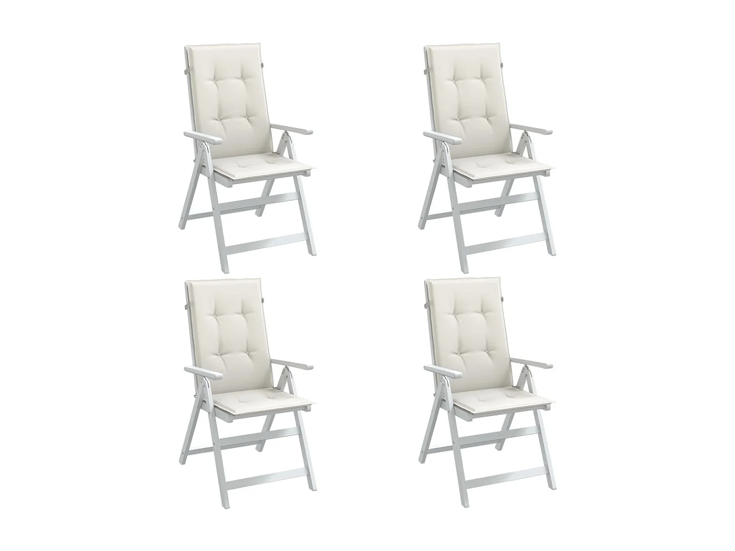 Cuscini Sedia Schiena Alta 4 Crema Mélange 120x50x4 Tessuto